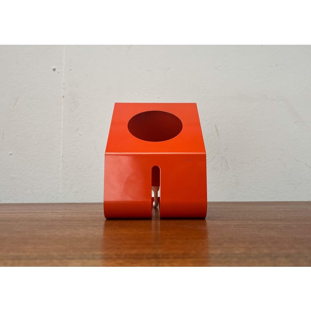 Mid-Century Modern Space Age Minimalist Orange Metal Table Lamp, 1960s For Sale - Image 11 of 18
