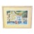 Vintage Framed Mediterranean Seaside Village Watercolor For Sale