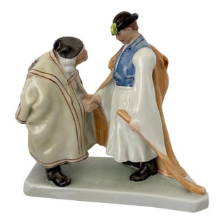 Vintage Herend János Pásztor “Farewell” Hand-Painted Porcelain Figurine No. 5506 For Sale