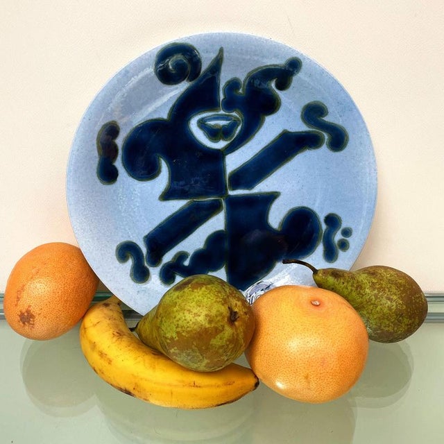 Mid‑Century Modern French Blue Ceramic Dish from Yvonne Gisclard‑Cau, 1960s For Sale - Image 12 of 12
