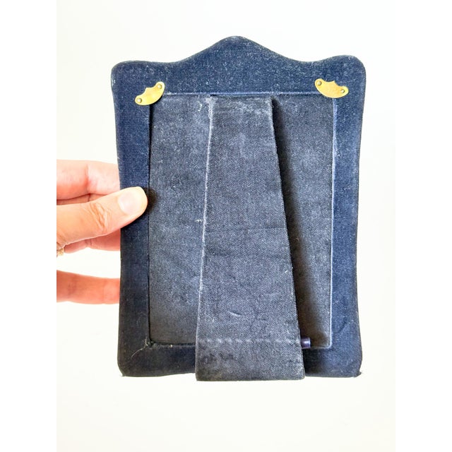 Metal Vintage English Sterling Silver Repoussé Picture Frame, Velvet Back, 1987 For Sale - Image 7 of 10