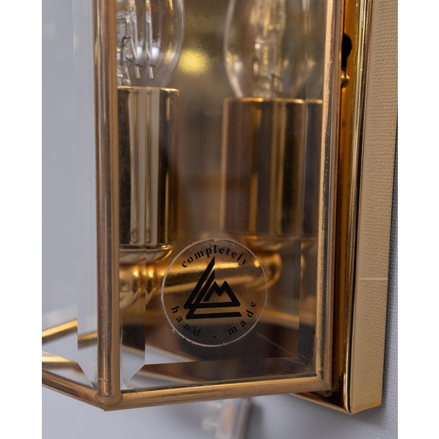 Very nice set of Brass Wall scones , Hollywood Regency in style . 1970s . Small Bulbs needed . European Plug (up to...