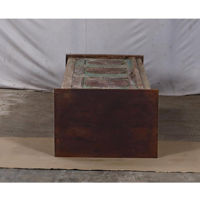 Armoire Constructed From an Antique Indian Painted Teakwood Door and Elements For Sale - Image 4 of 7