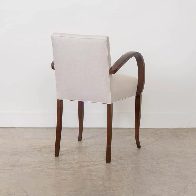 Linen Mid-20th Century French Wood and Linen Side Chair For Sale - Image 8 of 15