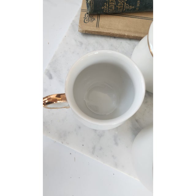 Vintage Strafford White & Gilt Pots De Crème - Set of 4 For Sale - Image 9 of 18