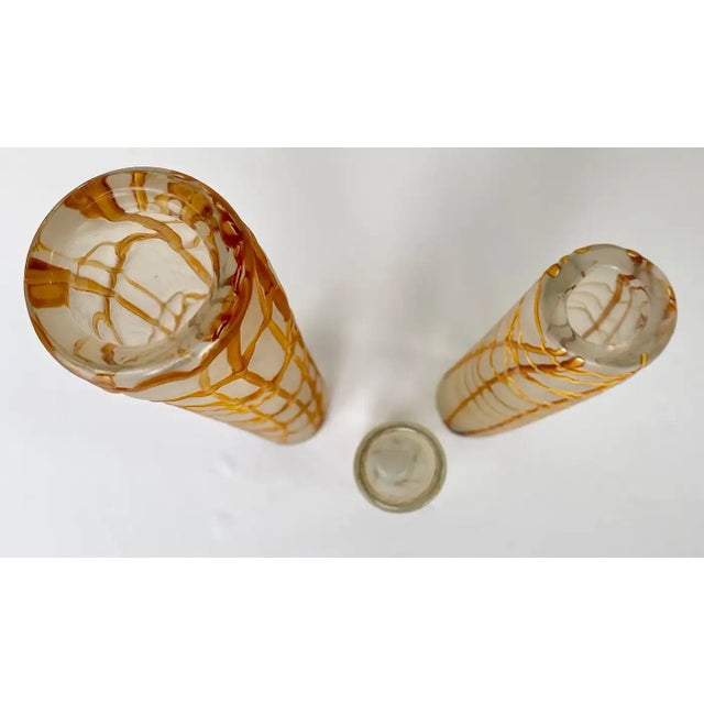 Modern Kintsugi Style Frosted Glass Vase, a Set of 3 For Sale - Image 9 of 10
