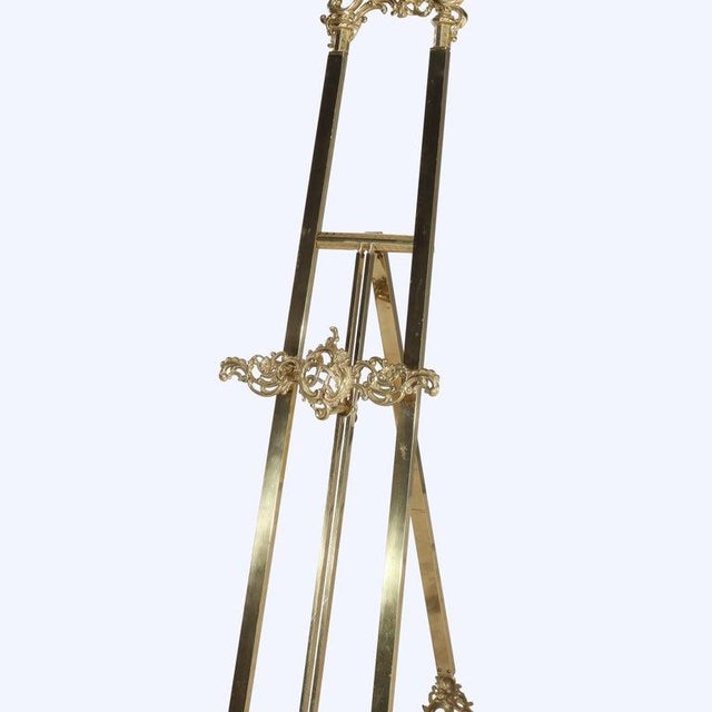 Vintage French Rococo Style Adjustable Brass Art Display Easel 20thC For Sale - Image 4 of 10