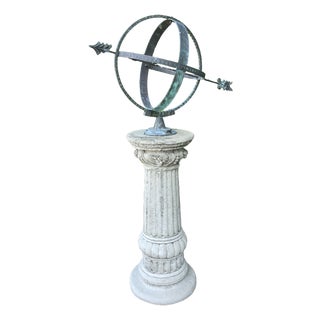 Weathered Armillary Sphere Sundial, 1930s For Sale
