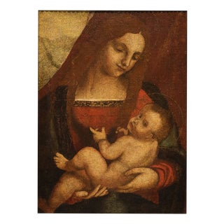 Pittore Leonardesco, Madonna and Child Leonardo-Esque, 1520, Oil on Canvas For Sale