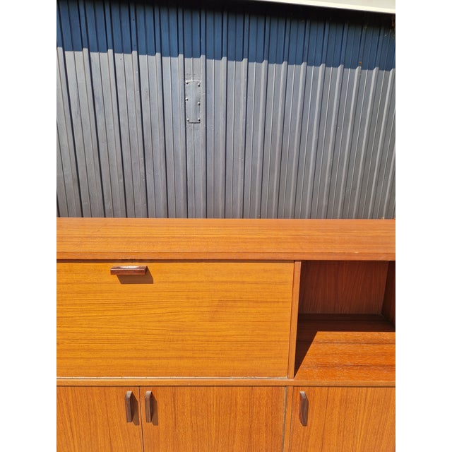 Brown Vintage Scandinavian Teak Highboard, 1960s For Sale - Image 8 of 16
