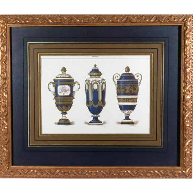 Late 19th Century Antique Sèvres Porcelain Chromolithograph by Édouard Garnier, Giltwood Frame, Circa 1892 For Sale - Image 5 of 7