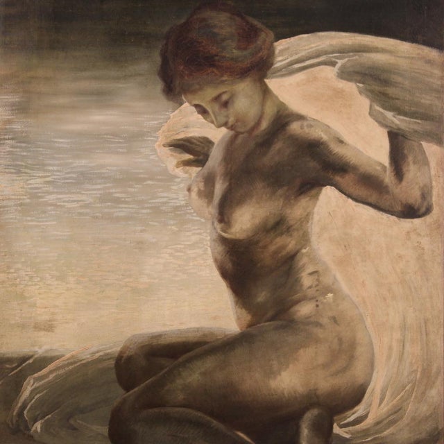 Italian Artist, Nude of a Young Woman, 1920, Oil on Canvas For Sale - Image 7 of 16