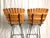 1960s Pair Mid Century Slatted Bar Stools in the Style of Arthur Umanoff For Sale - Image 5 of 6