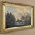 19th Century Framed Oil Painting on Canvas by R. Waldau is a stunning Bavarian landscape with a charming rural residence...