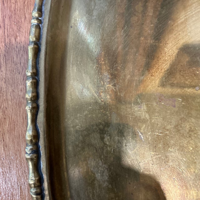 Vintage Brass Table Top Tray With Wall Scalloped Border Chairish