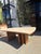 Mid Century Travertine Top Coffee Table With Sculptural Teak Wood Base For Sale In Los Angeles - Image 6 of 13