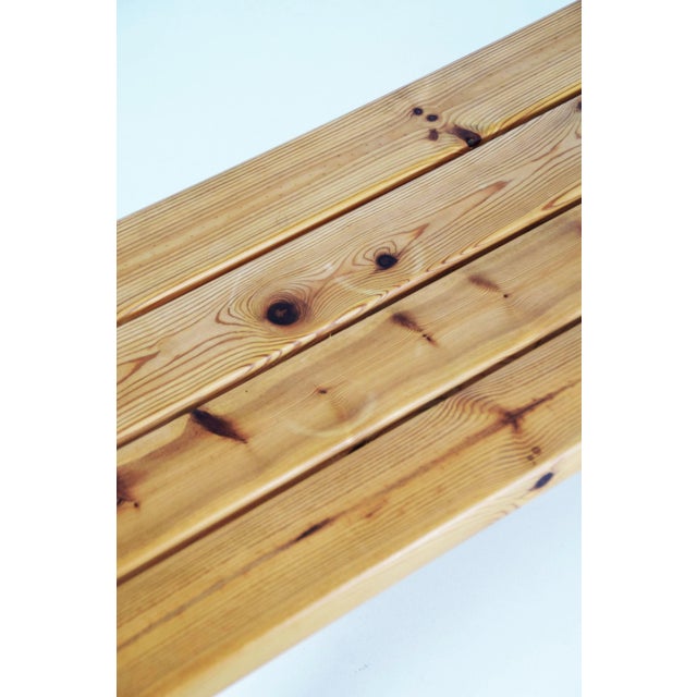 Brown Swedish Pine Bench by Nils Troed for Glas Mäster, 1960s For Sale - Image 8 of 9