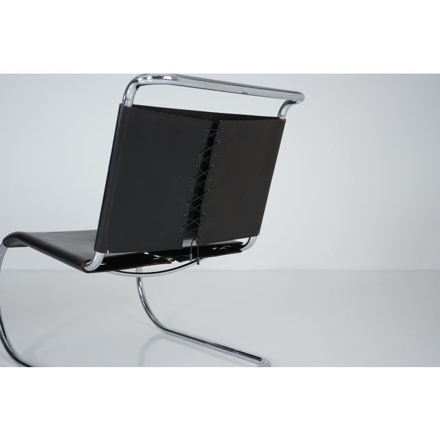 Black MR30 Tubular Steel Armchair with Black Leather by Ludwig Mies Van Der Rohe for Knoll, 1960s, Set of 2 For Sale - Image 8 of 18