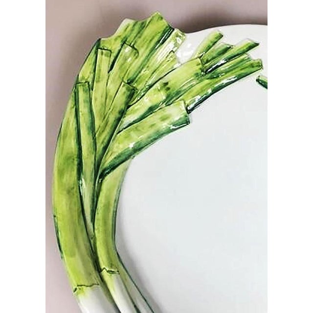 Pair Large 20th Century Trompe l'Oeil Italian Serving Platters/Bowls - Leeks Cabbage & Lemons For Sale In Las Vegas - Image 6 of 8