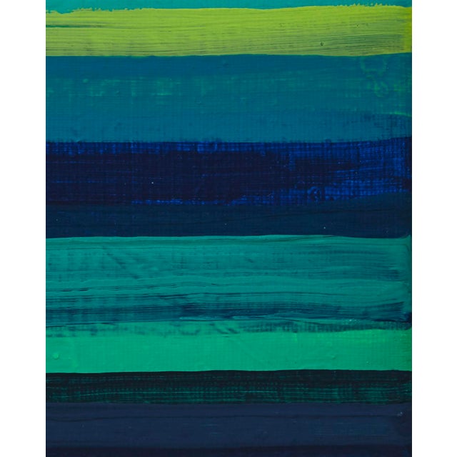 2020s "Horizontal Lines 9" Small Abstract Acrylic Painting by Simon Findlay For Sale - Image 5 of 7