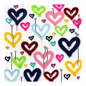 Heart Flutters - Abstract Radiant Joyful Colorful Graffiti Pop Original Artwork by Amber Goldhammer