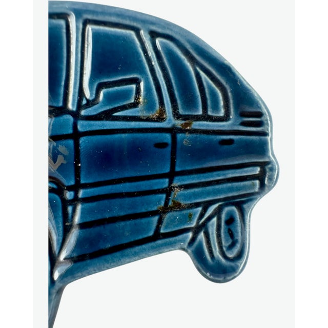 French Vintage Citroën Bx Blue Ceramic Ashtray Catchall Dish For Sale - Image 3 of 8