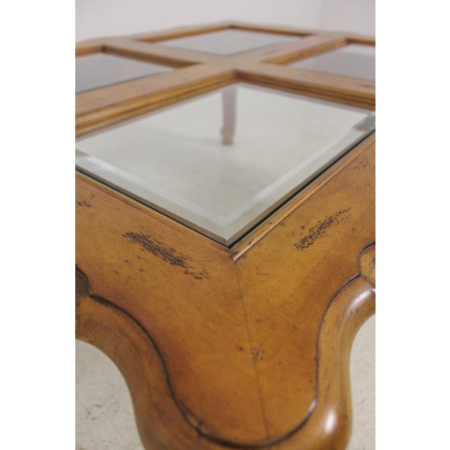Century Country French Glass Top Coffee Table For Sale - Image 11 of 13