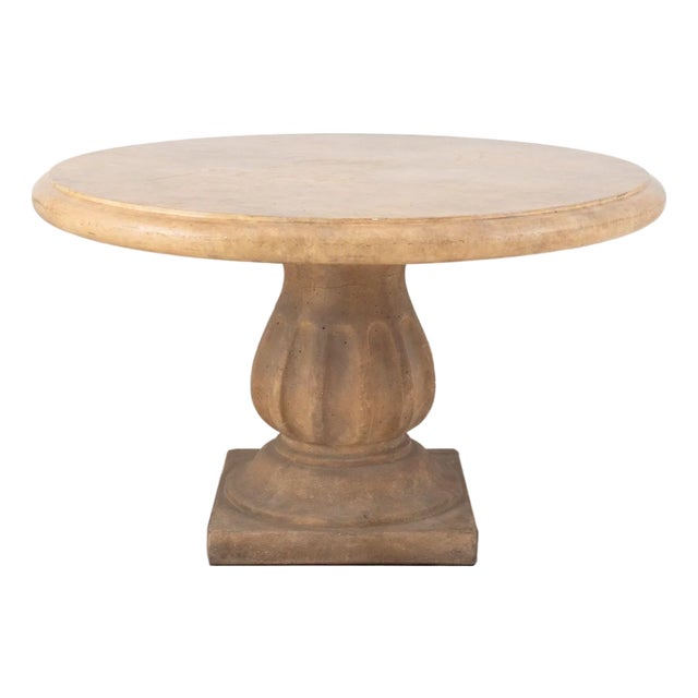 Stone Composite Circular Garden Table For Sale
