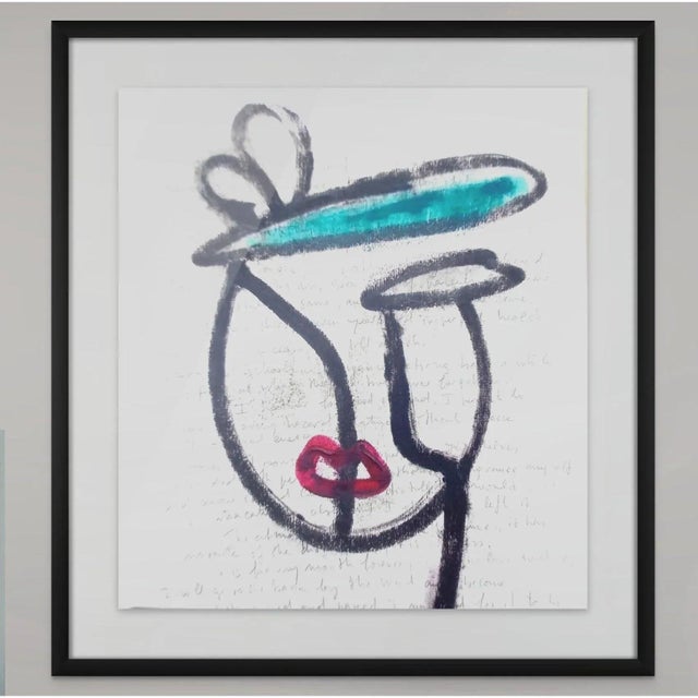 Abstract One-of-a-Kind Abstract Figurative Original Oil Painting 'Portrait of a Woman' in the Style of Pablo Picasso For Sale - Image 3 of 4