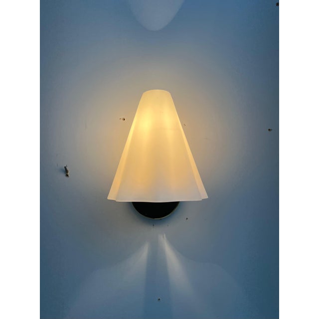 N.2 Lamp vintage brass frame and glass made with double glass "encamiciato". Perfect condition and working. European Plug...