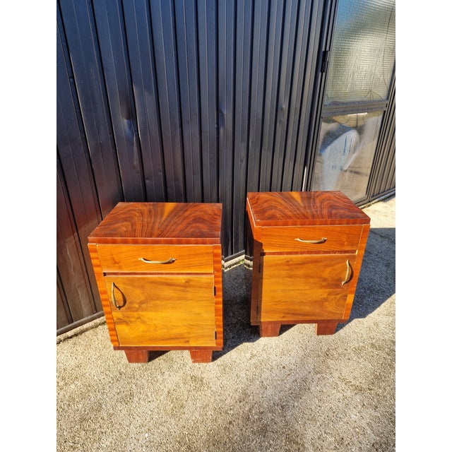 Vintage Burl Wood Bedside Tables, 1920s, Set of 2 For Sale - Image 11 of 18
