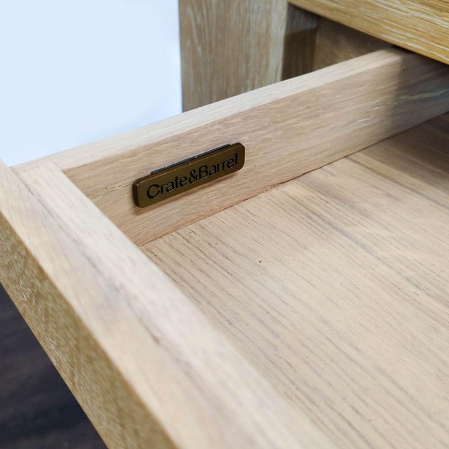 Modern Crate and Barrel Terra Light Wood Desk With Two Drawers For Sale - Image 3 of 5