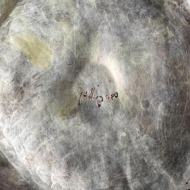 Pink Table Mirror in Hammered Brass by Celestino Gallinaro, 1950s For Sale - Image 18 of 18