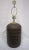 Mid Century Brown Striped Matte and Shiny Glass Lamp With Brass Finial For Sale - Image 6 of 6