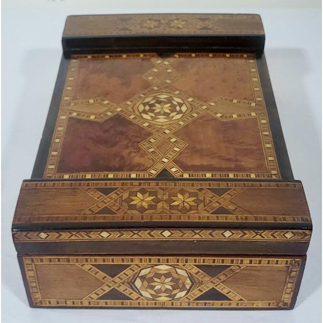 Art Deco Antique English Moroccan / Moorish Style Inlaid Art Deco Jewelry Box For Sale - Image 3 of 12