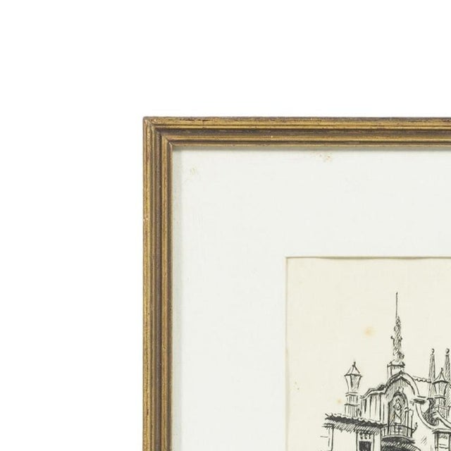 Drawing - Arch of the Porta Nova Braga. Pencil drawing on paper. Signed, signature unidentified. Dimensions: 17 cm x 14 cm.