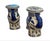Pair of Chinese Export Blue & White Ceramic Elephant Plant Stands / Garden Stools For Sale - Image 4 of 9