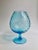 1960s 1960s Empoli Optic Aqua Art Glass Snifter Vase For Sale - Image 5 of 14
