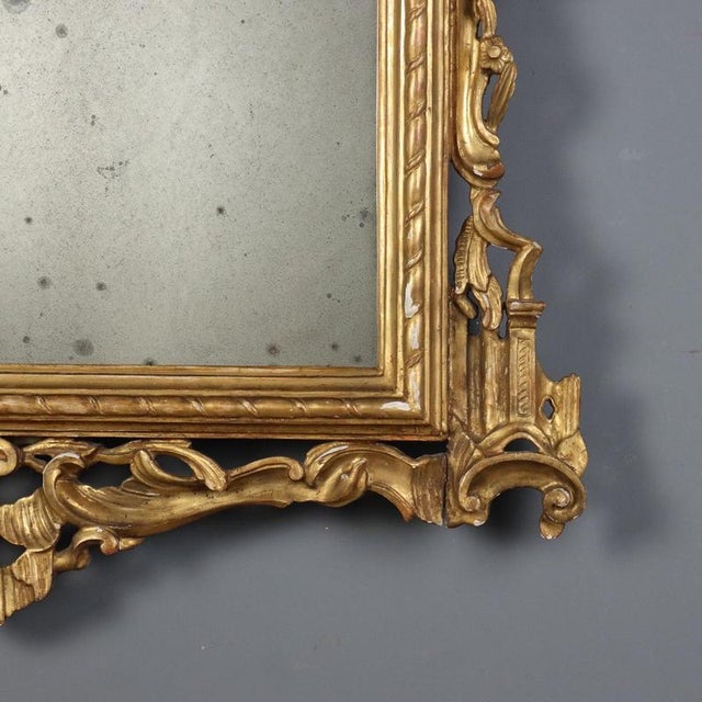 Italian Carved and Gilded Wooden Mirror, 1800s For Sale - Image 9 of 11