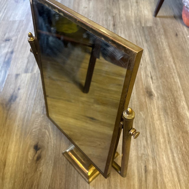 Vintage Double-Sided Brass Vanity/Table Mirror – C. 1940s–1950s For Sale - Image 4 of 5