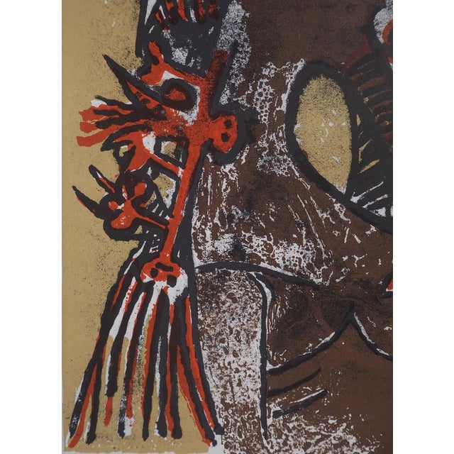 Modern Wifredo Lam, Double Character, 1979, Original Lithograph For Sale - Image 3 of 6