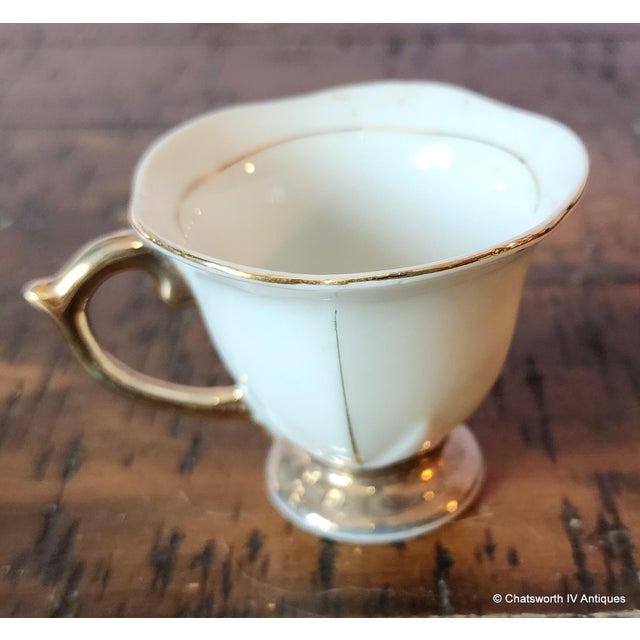 Ceramic Set 8 Japanese Porcelain Lotus Shaped Demitasse Cups & Saucers, C1970s For Sale - Image 7 of 10