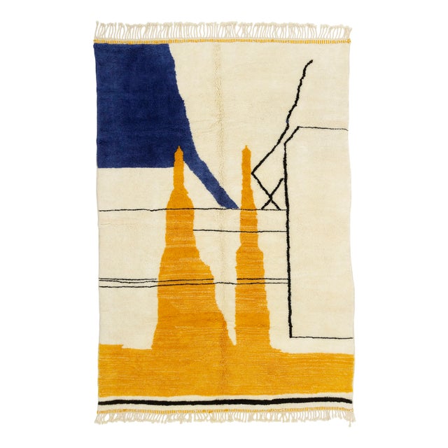 Hand-Knotted Wool Rug by Azele Studio For Sale