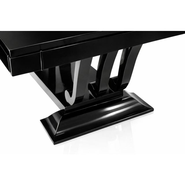 Art Deco Black Lacquer Dining Table with Extensions, 1930s For Sale - Image 9 of 12