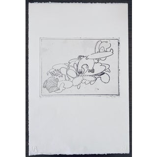 tom Butter, American Artist Contemporary Etching Tom Butter Cartoon Cactus Desert Landscape, 1997 For Sale
