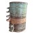 Handbuilt Textured Ceramic Vase: Green Brown Glaze Studio Pottery Sculpture For Sale
