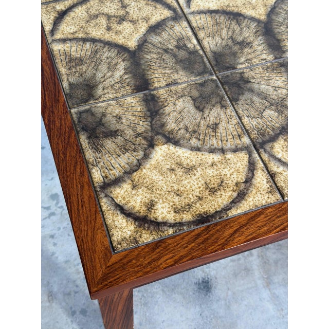 Wood Danish Modern Rosewood & Ceramic Tile Side Table, Denmark, 1960s For Sale - Image 7 of 10