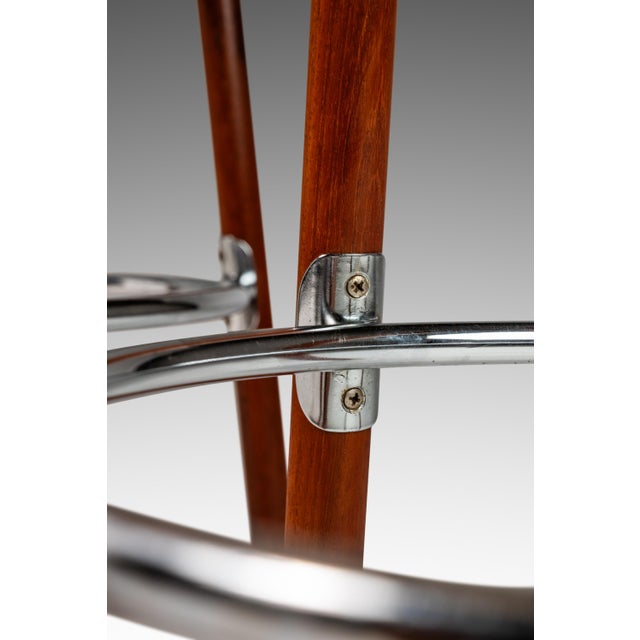 Set of Two (2) Danish Modern Barstools in Solid Teak & Leather by Hugo Frandsen for Spøttrup Mobler, Denmark, C. 1960's For Sale - Image 16 of 17