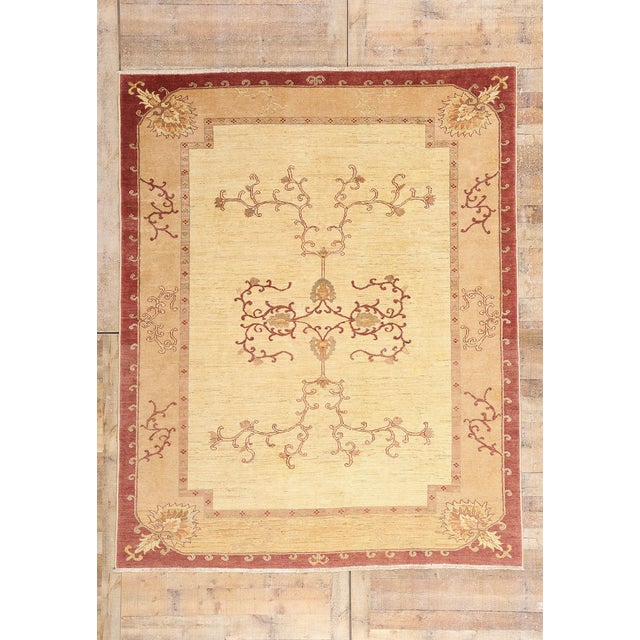 Vintage Pakistani Oushak Rug, 07'01 X 08'09 For Sale - Image 10 of 10