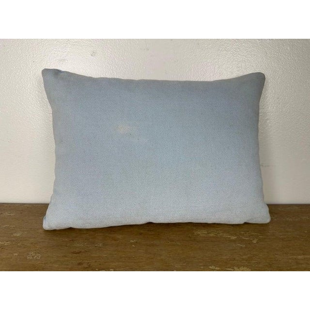 Textile Petite Pillow With 19th Century Metallic Appliqué on Blue Velvet For Sale - Image 7 of 7